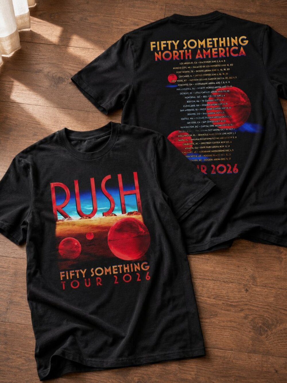 Rush Fifty Something Tour 2026 Merch Spheres T-Shirt